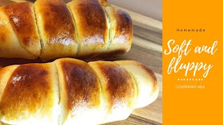 HOW TO MAKE SOFT AND FLUPPY CONDENSED MILK BREAD l BROT MIT KONDENZE MILCH l [upl. by Trev148]