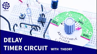 Adjustable Auto On Off delay timer circuit on Breadboard  555 Timer project 4 [upl. by Aenel]