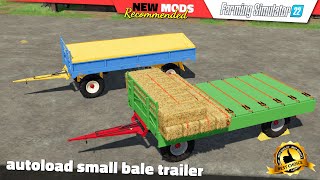 FS22  AT01 autoload small bale trailer  Farming Simulator 22 New Mods Review 2K 60Hz [upl. by Trevah]