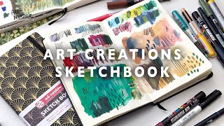 How I Use Mixed Media in the Royal Talens Art Creations Sketchbook – test materials amp paint with me [upl. by Velick]