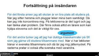 skriva argumenterande sfi  en insändare [upl. by Cameron165]