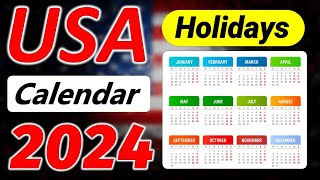 US Holiday Calendar 2024  Holidays and Observances in United States 2024 [upl. by Michaeline]