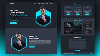 Build a Complete Responsive Personal Portfolio Website using HTML CSS Javascript [upl. by Huntingdon]