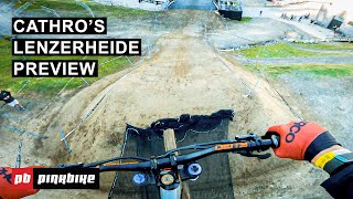 Ben Cathros Lenzerheide World Cup DH Course Preview [upl. by Inimak47]