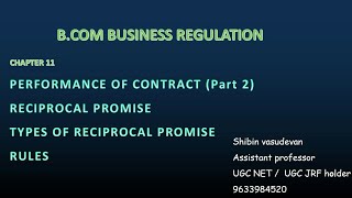 Reciprocal promises Performance of contract [upl. by Lori482]