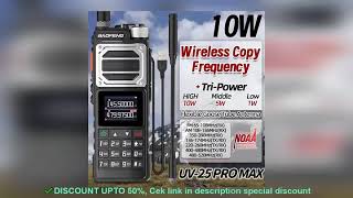 Baofeng UV25 Pro Max Air Band Walkie Talkie Wireless Copy Frequency N Review [upl. by Ferdinand]