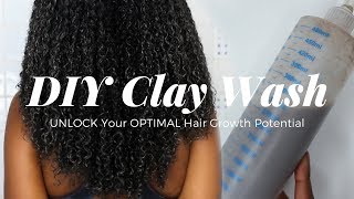 DIY CLAY WASH 💆🏾🚿 Reduce shedding Rejuvenate your scalp and Retain length [upl. by Eloc]