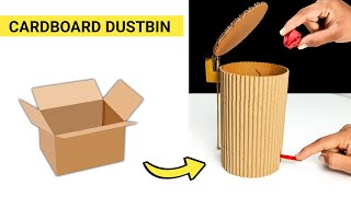 How to make mini dustbin  Easy homemade cardboard dustbin  dustbin [upl. by Jobina]