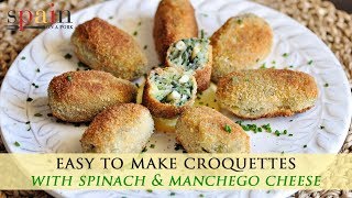 Spinach amp Manchego Cheese Spanish Croquettes Tapas Recipe [upl. by Zehc]