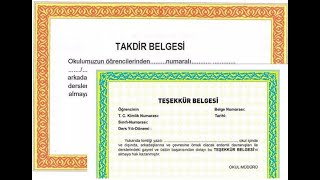 Ortaöğretim Lise Takdir ve Teşekkür Belgesi Almak [upl. by Merline]