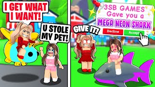 SPOILED BRAT Bullied Her COUSIN We Gave Her a MEGA NEON SHARK Roblox Adopt Me [upl. by Mehelhteb]