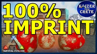 How to get 100 imprint with 1 care For all dinos  Server Settings ARK Survival Evolved [upl. by Adaminah]