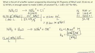 pH of Buffer Solution Example [upl. by Rosenkranz958]