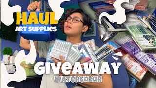 HAUL ART SUPPLIES MURAH  GIVEAWAY [upl. by Erehc]