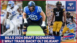 Buffalo Bills 2024 NFL Draft Scenarios WR double dip Trade back Prioritize OL Cooper DeJean [upl. by Alisia693]