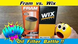 Fram Oil Filter CH11665 Cut Open vs Wix Oil Filter WL10010 Cut Open [upl. by Jamima955]