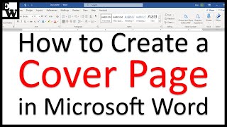 How to Create a Cover Page in Microsoft Word BuiltIn amp Custom [upl. by Kcirdla]