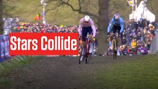 Mathieu Van Der Poel And Wout Van Aert CLASH In Cyclocross World Championships 2023 🇳🇱⚡🇧🇪 [upl. by Calen59]