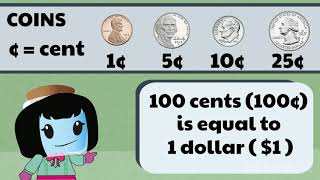 Understanding Money Dollar Bills Quarters Dimes Nickels and Pennies  2nd Grade Math 2MD8 [upl. by Goldner681]