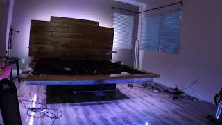 DIY FLOATING BED FRAME AND UNDER BED TV LIFT [upl. by Enilauqcaj]