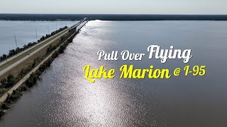 Beautiful drone views over I95 where it crosses Lake Marion South Carolina [upl. by Stillman628]