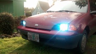 Geo Metro Sealed Beam to HID Conversion [upl. by Oap]