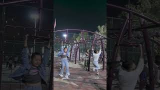 Girl spins rapidly on park equipment in Xinjiang [upl. by Nylssej314]