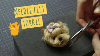 Needle Felting for Beginners  How to make a felted Yorkie [upl. by Crescin]