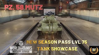 PZ 58 MUTZ New Season Pass Lvl 75 Tank Showcase WOT Console  World of Tanks Modern Armour [upl. by Lodie]