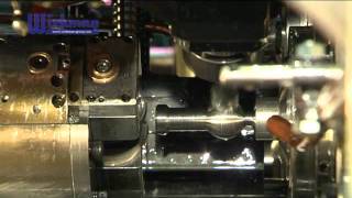 How to make a banjo bolt  Wickman multispindle lathe turnkey solution  machine demo [upl. by Hasila822]