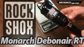 Rock Shox Monarch DebonAir DB3 RT Rear Shock  Close Look  ACTUAL WEIGHT [upl. by Aneet]