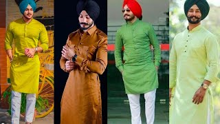 Kurta Pajama with stylish turban colour kurtapajama turban punjabimunda kaurtrends 2022 [upl. by Natassia]