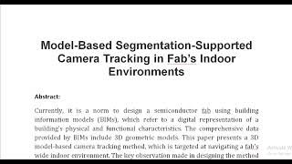 Model Based Segmentation Supported Camera Tracking in Fab’s Indoor Environments [upl. by Adnirual]