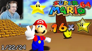 BEATING PBs in 16 Star Mario 64 Speedruns  gamerboy80 VODS 12224 [upl. by Hnahc]