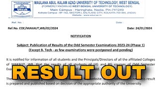 Finally MAKAUT ODD Semester Result Published  Check Now [upl. by Hsihsa]