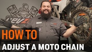 How To Adjust a Motorcycle Chain and Sprockets at RevZillacom [upl. by Eeleimaj775]