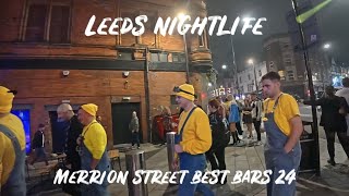 Leeds City Centre Night Life Walk  Best Bars On Merrion Street Northern Quarter  21124 England [upl. by Theran]