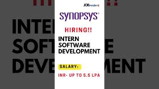 Synopsys Hiring for Software Development internship 2023  Fresher Job  OffCampus Drive 2023 [upl. by Reemas]