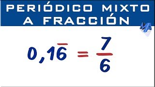 Convertir decimal periodico mixto a fracción  Método 2 [upl. by Cykana210]