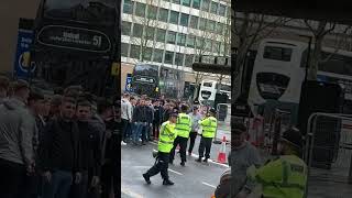 Stoke Fans Chants while escorted by Police Before Their Game With Birmingham [upl. by Pennie]