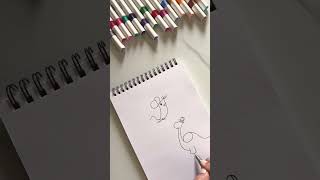 Easy trick  stepwise drawing of Dianosour shorts art drawing kids [upl. by Casie]