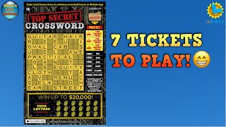 20K PRIZE TOP SECRET CROSSWORD SCRATCH OFF TICKETS💰😁🤞 [upl. by Josh]