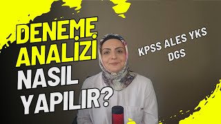 DENEME ANALİZİ NASIL YAPILIR Tüm Sınavlar İçin Öneriler KPSS YKS ALES DGS [upl. by Namhar873]