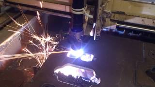 Cnc plasma cutting 10mm plate [upl. by Kiyoshi958]