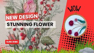 Beautiful Grass Flower Wall Decoration  stunning hand embroidery design  Tutorial Part1 [upl. by Kcirdek]