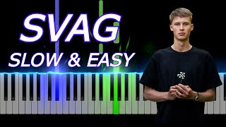 Svag  SLOW EASY  Victor Leksell  Piano Tutorial [upl. by Naicad]