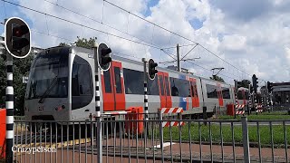 RET Metro B en A bij Spoorwegovergang Schenkel Rotterdam [upl. by Ahsircal441]