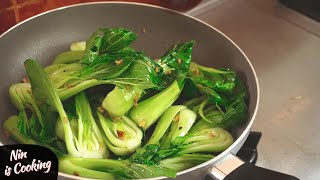 Asian Style Bok Choy Stir Fry • Thai Baby Bok Choy Recipe • Nin is Cooking [upl. by Anilatak]