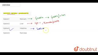 Hormone secretin is produced by [upl. by Eytak]