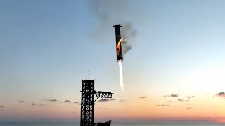 Watch SpaceX Starships epic 5th launch catch reentry and splashdown in timelapse [upl. by Neelik]